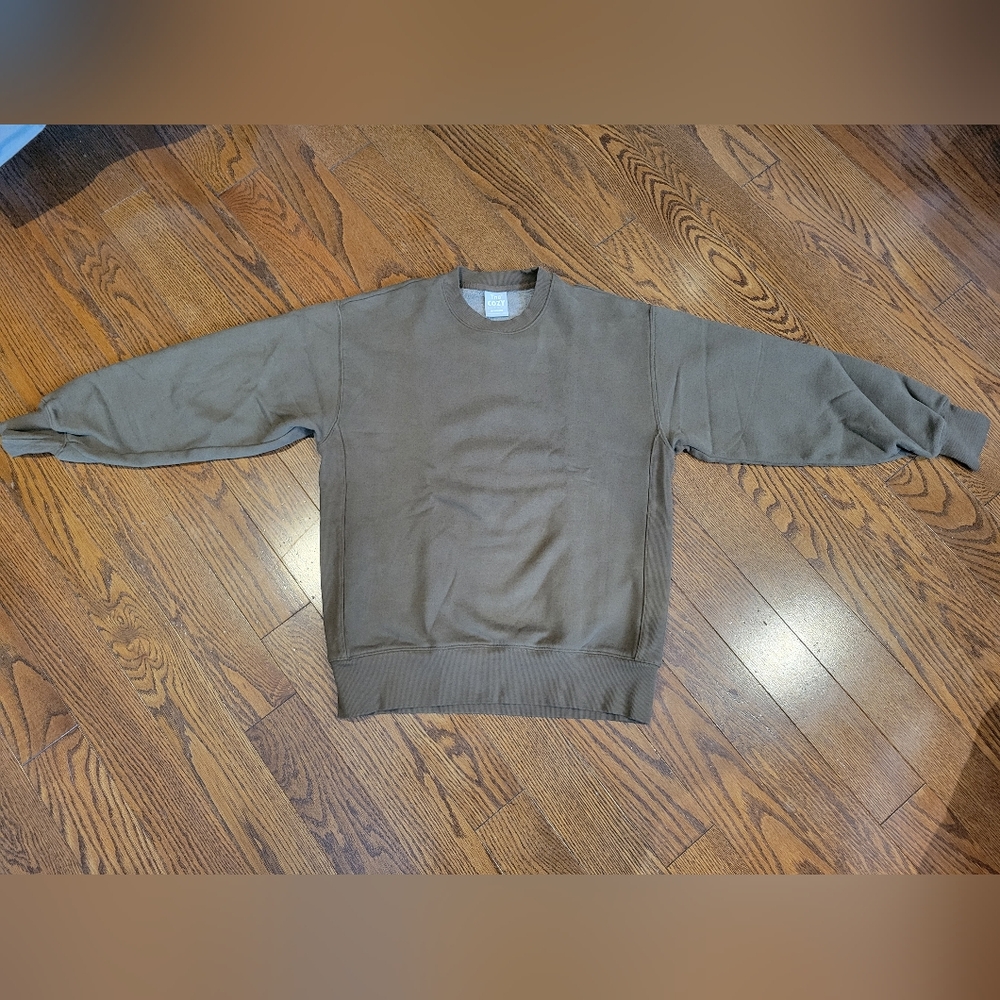 Women's Olive Brown Cozy Crew